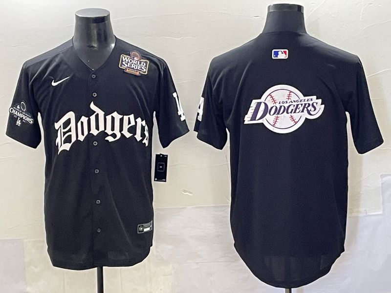 Men 2025 Los Angeles Dodgers Blank Black Seventh generation Joint Name Nike MLB Jersey style 36